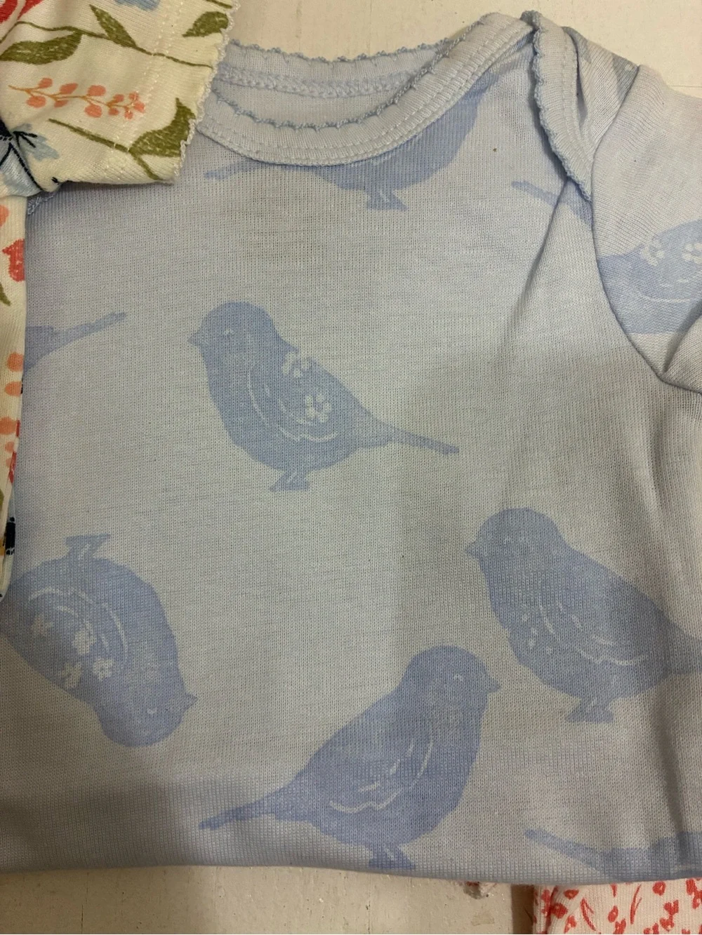 Carter's Light Blue Bird Print One-Piece Bodysuit